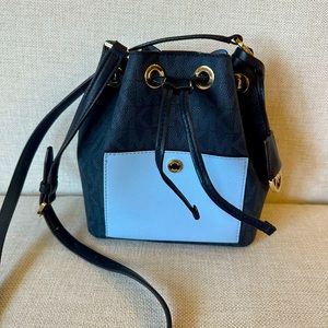 Michael Kors bucket bag baby blue with monogrom